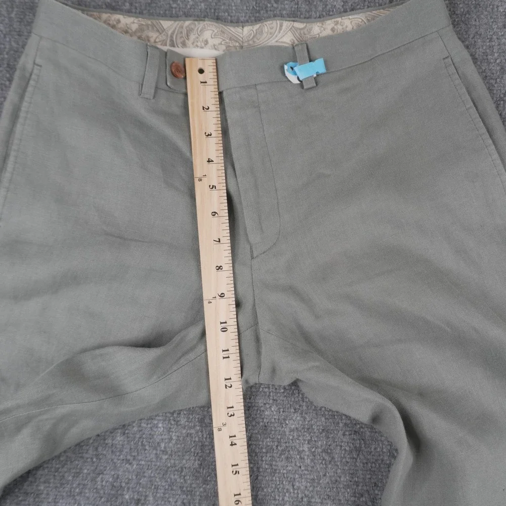 Lauren Ralph Lauren 100% Linen Pants Mens 32W x 30L Sage Green Dress Trousers